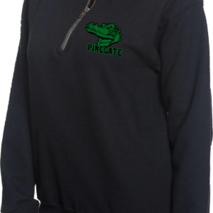 1/4 Zip Sweatshirt Black Pocket Logo Logo 1