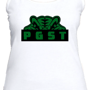 Ladies Racerback Tank White Full Chest Logo 2