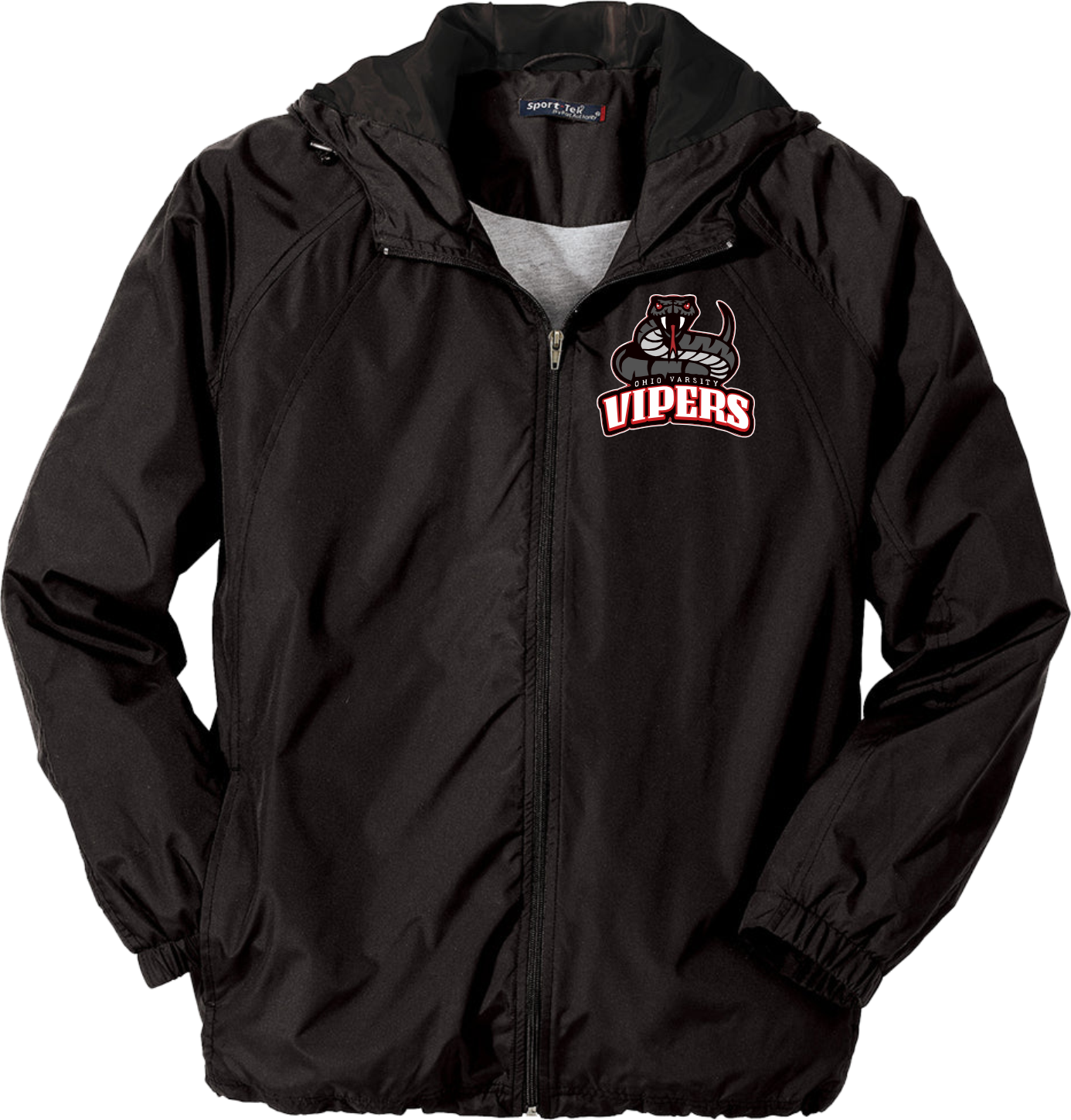 Hooded Raglan Jacket with Three-panel Hood Pocket Logo – Casey's Custom ...